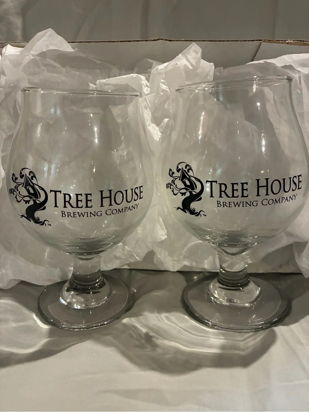 Branded Goblet Glasses - Clear, Set of 2
